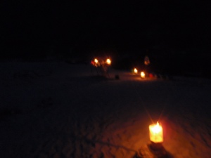 Candles Lighting Up Our Camp Site